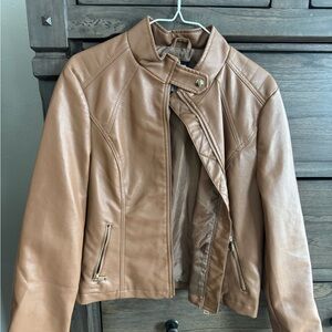 Ci Sono Camel Leather Women's Jacket